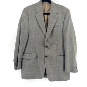 VTG Ralph Lauren CHAPS Glen Plaid Sports Coat Mens 40T Silk Wool Linen Blend